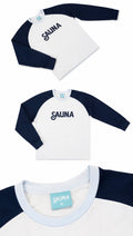 Sauna Longsleeve White & Dark Blue