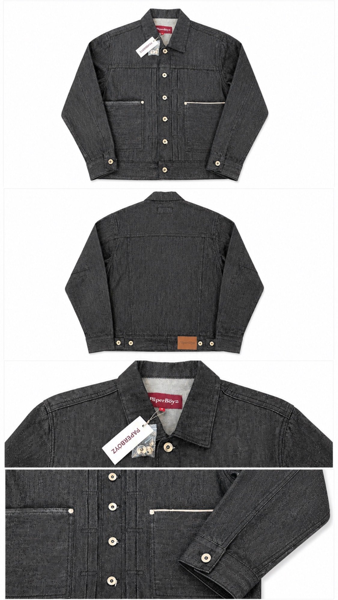 Paperboyz Selvedge Denim Jacket Black