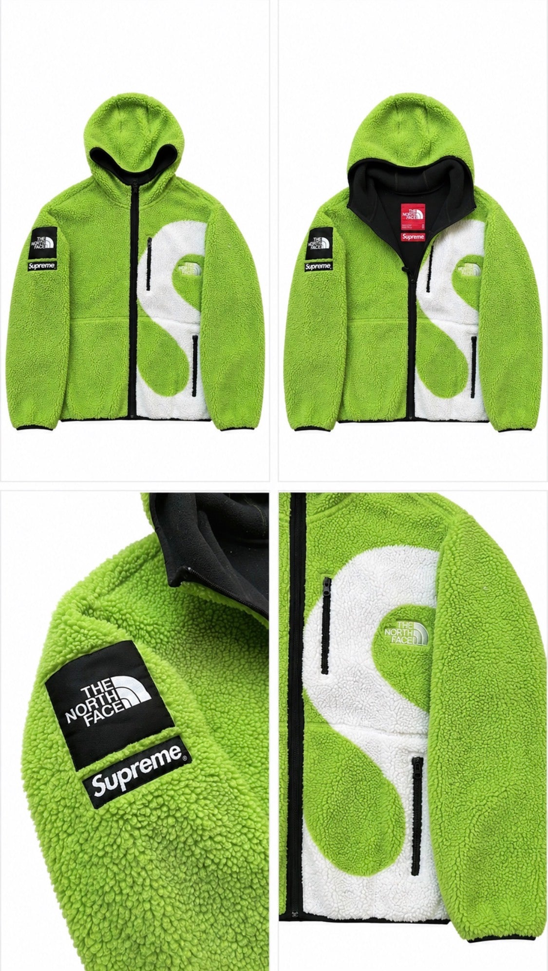 Supreme x North Face Fleece Jacket Green & White