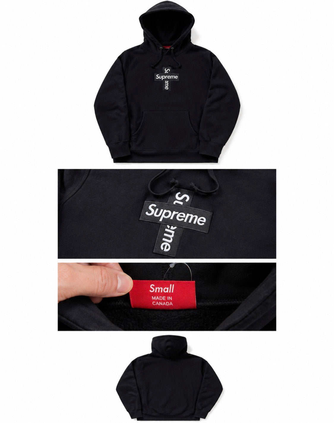 Supreme Cross Box Logo Hoodie Black