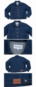 Paperboyz Raw Denim Jacket Navy Blue