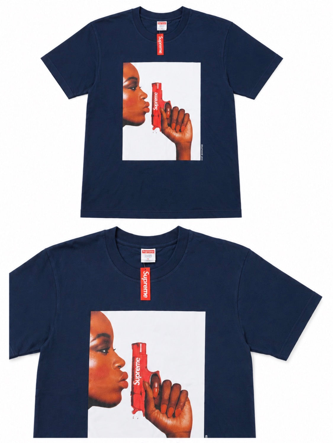 Supreme T-shirt Water Gun Girl Navy Blue