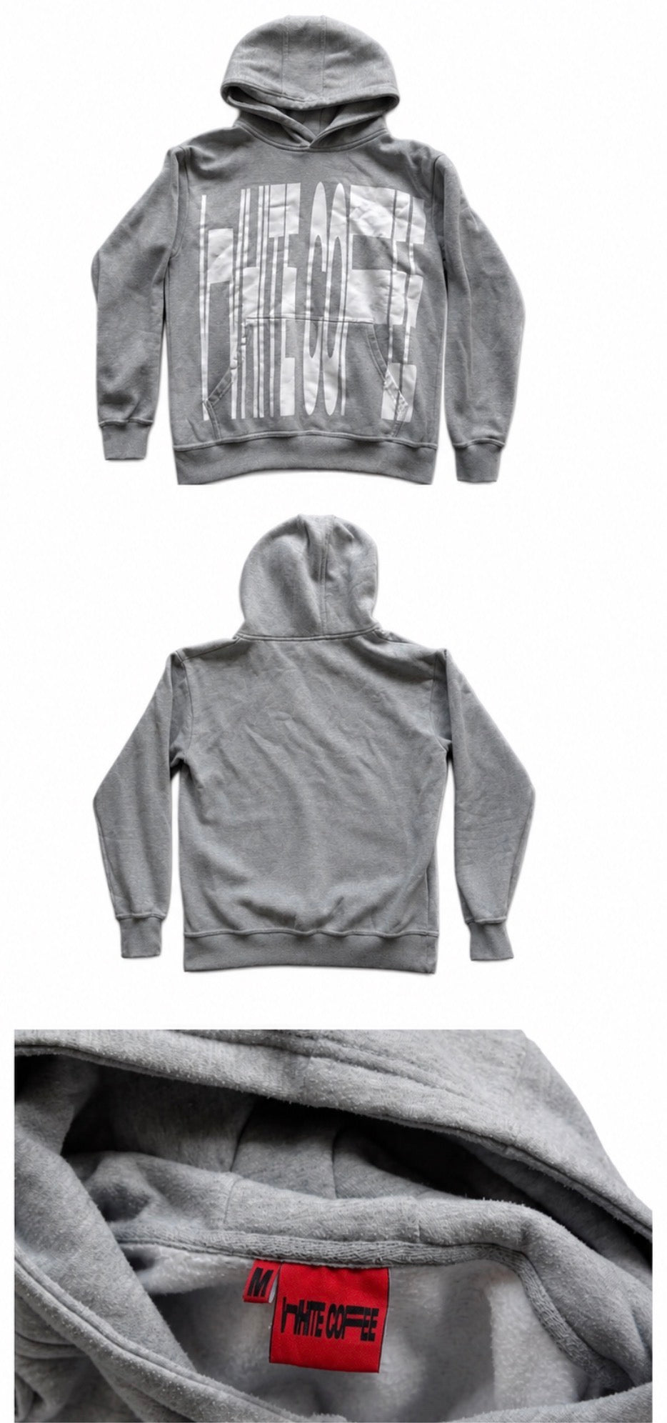White Coffee Hoodie Grey